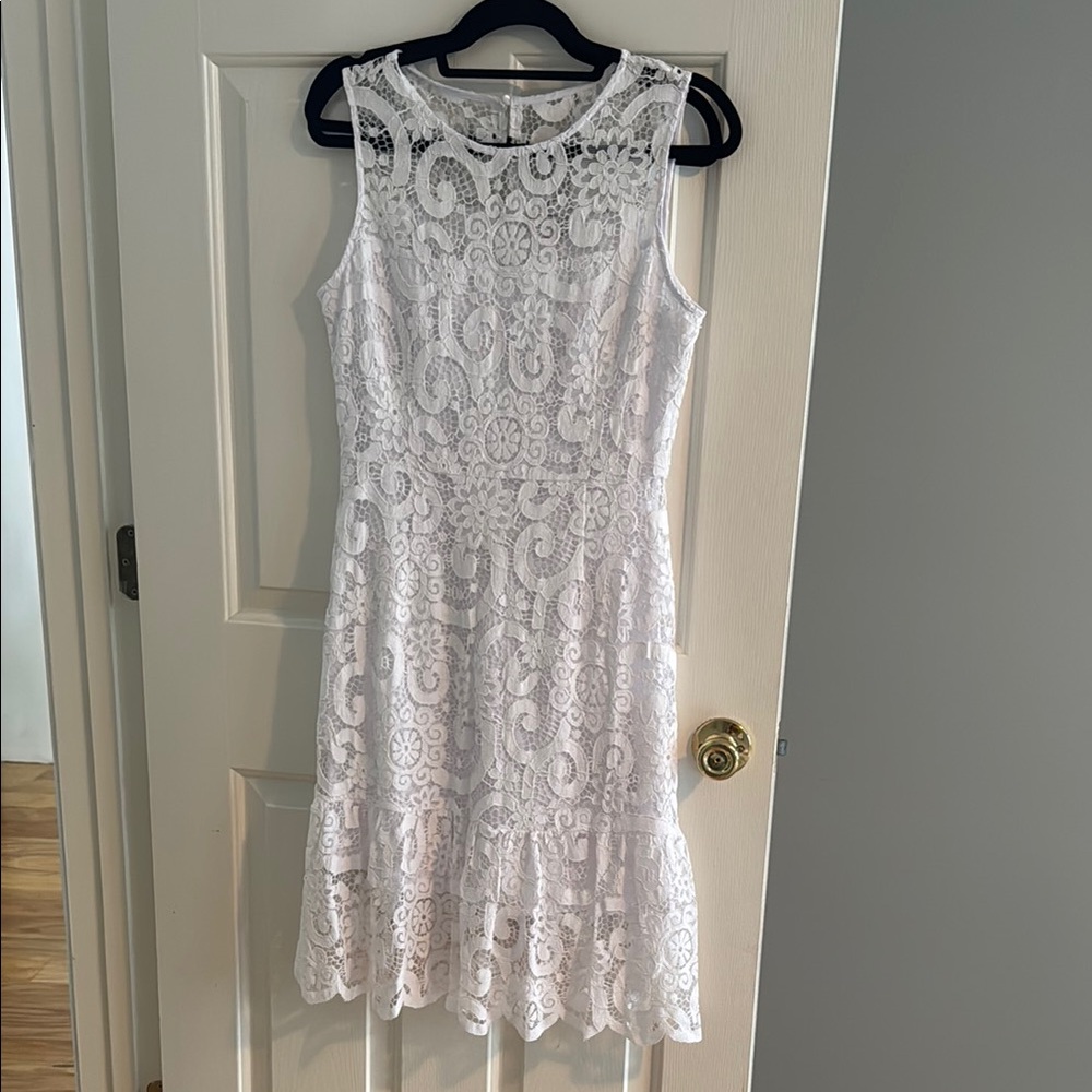 Nanette Lepore White Sheath Midi Dress Sleeveless